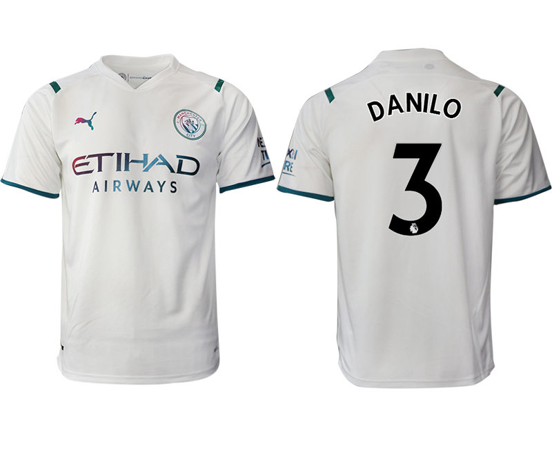 Men 2021-2022 Club Manchester city away aaa version white #3 Soccer Jersey->manchester city jersey->Soccer Club Jersey